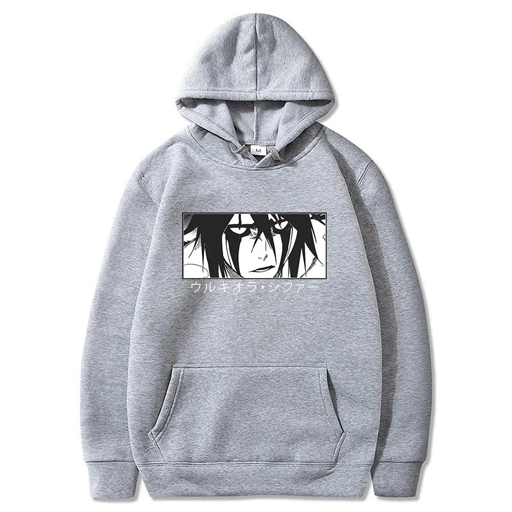 Japanese Anime Hoodie Bleach Ulquiorra Apple Cider Sleeves Harajuku Cartoon Gothic Streetwear Men's Casual Long Sleeves