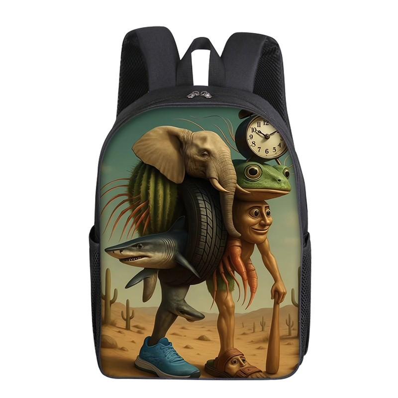 Cartoon Printing Casual Shoulder Bag Junior High School Students Large Capacity Backpacks