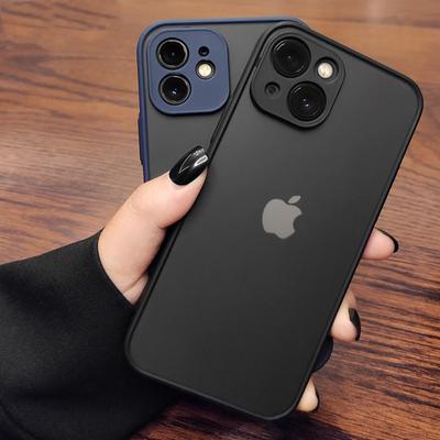 Stoßfeste Silikon-Stoßstangen-Handyhülle für Apple iPhone 12 13 11 Pro Max Mini X XR XS Max Luxus transparente matte Abdeckung