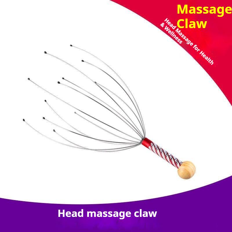 Massageador de cabeça de polvo, extrator de alma, agarrar e ingerir, artefato de coçar a cabeça, coceira no couro cabeludo, meridianos coçando o topo da cabeça