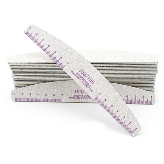 5Pcs Wooden Nail Files Bright Color Reusable Smooth Edge Clear Scale Multipurpose Trim Nails Lightweight Scale Ruler Half