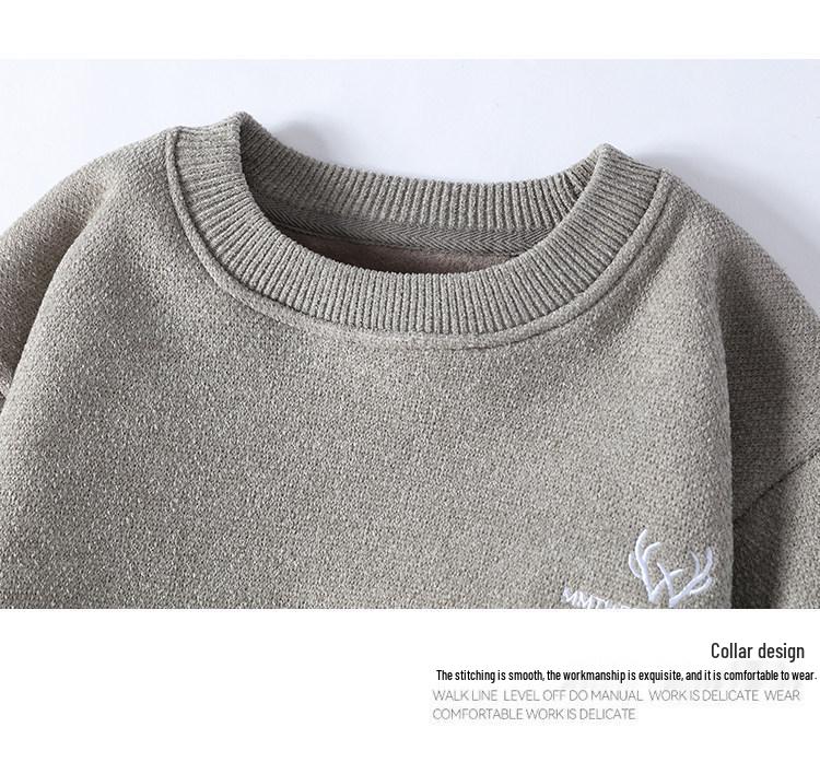 2025 Herren Einteiler Samtpullover: Trendiger Jugendstil, Plüschkaschmir, Ideal für Mittelschüler