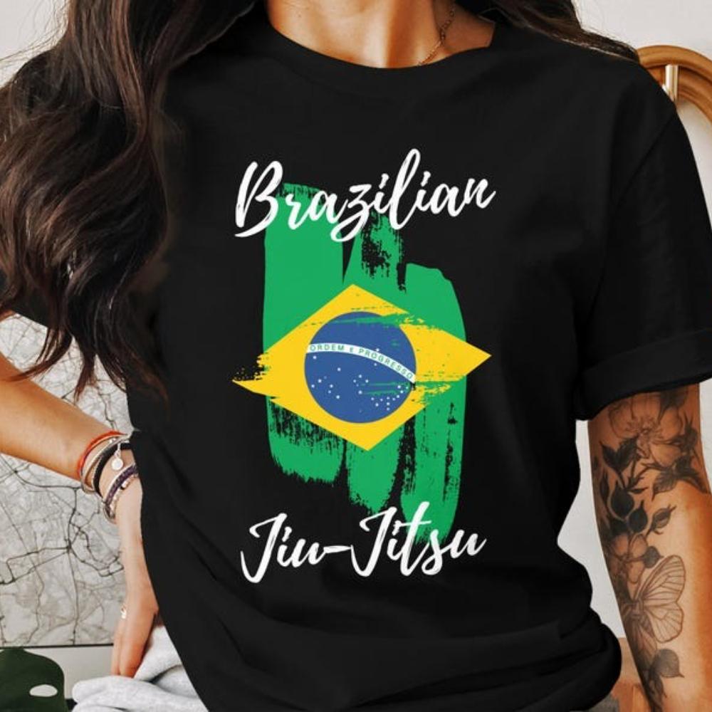 

Brazil National Flag T Shirt Brasil Brazilian Green Graphic T Shirtst Woman Men Short Casual Four Seasons ONeck Shirts S