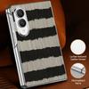 Fashion Striped Duck Heart Case For Samsung Galaxy Z Fold 8 Ultra 7 6 5 4 Z Fold8 Fold7 Fold6 Fold5 Luxury Plating Leather Skin Phone Cover