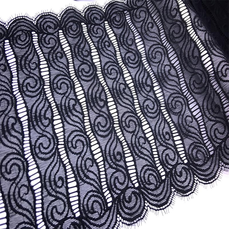 24.5cm wide Elastic Chantilly Lace, Spandex Eyelash Mesh Lace Fabric for Lingerie, Bra, Underwear, Garment, Sewing & Crafting