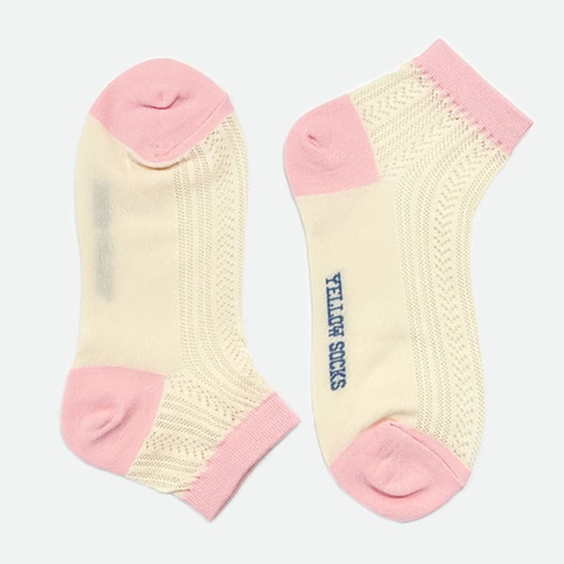 

YELLOWSOCKS ANKLE SOCKS PUNCHING see-THROUGH BUTTER butter