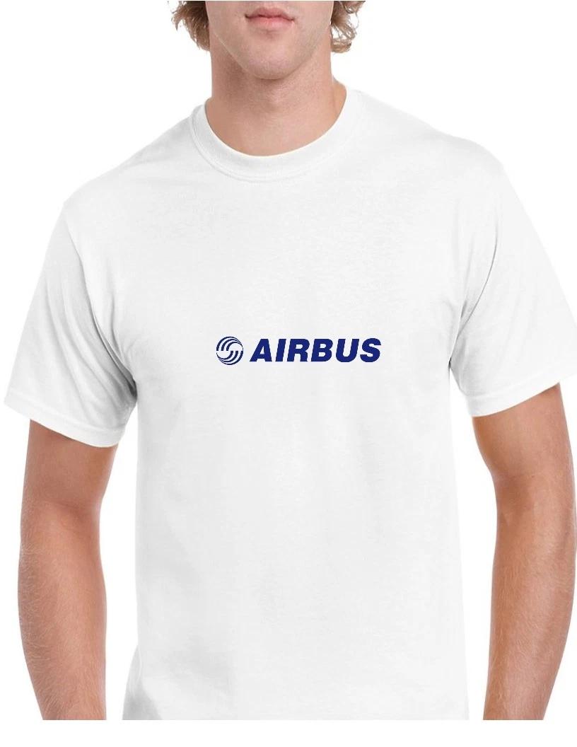 Airbus Blue Logo European Aviation Defense Airlines White Cotton T-Shirt M
