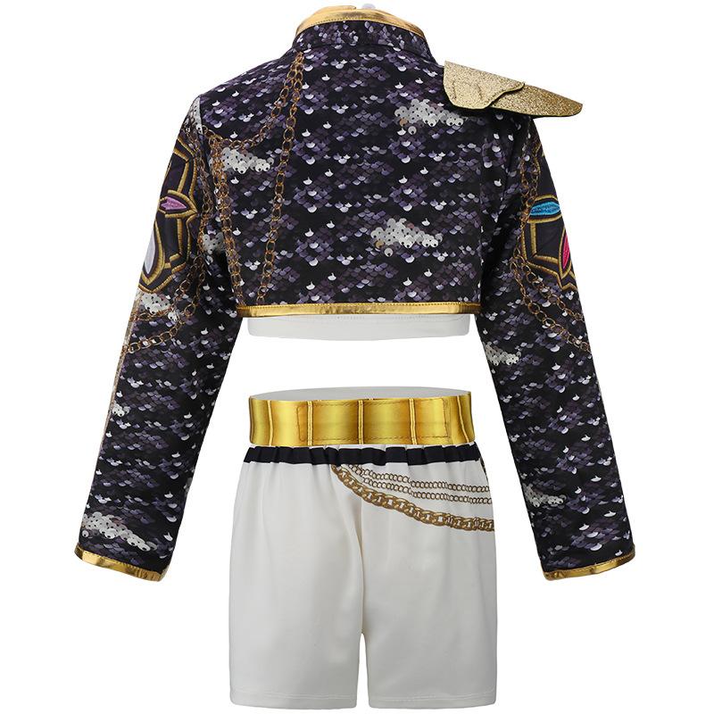 Halloween K-POP Costume for Girls Lumi 3-Piece Black Performance Set From Demonic Huntress Girls Zoe Cosplay Walk Show Dress