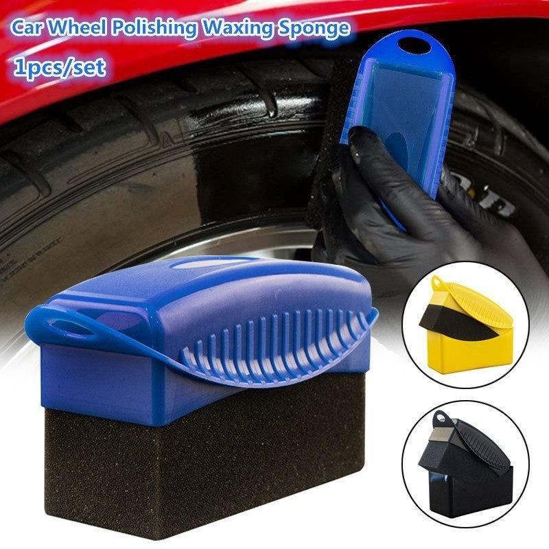 Car Tire Cleaning Sponge Wipe Polishing Oiling Waxing Brush Tool with Cover Universal Auto Wheel Tyre Contour Maintenance Care