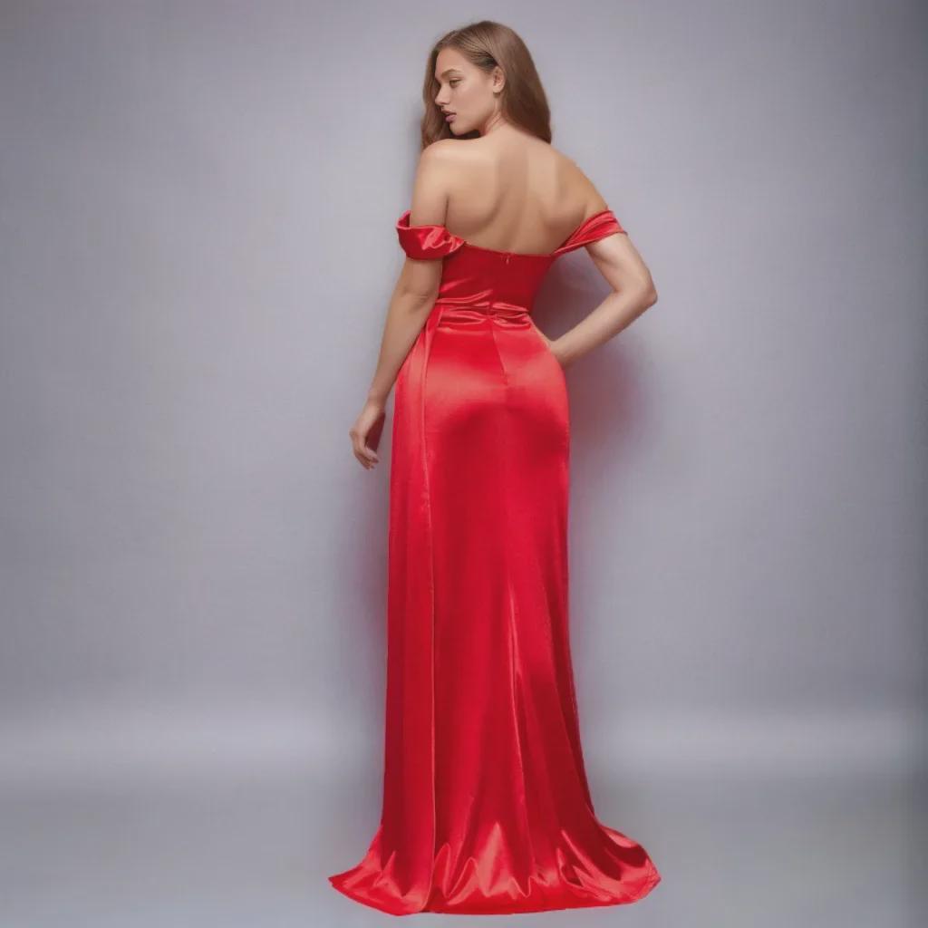 Večerní šaty jednoramenného střihu v jednobarevné variantě s rozparkem a rybí sukní