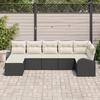 VidaXL Ensemble de sofa de jardin 7 pièces avec coussins en poly rotin noir 3346127