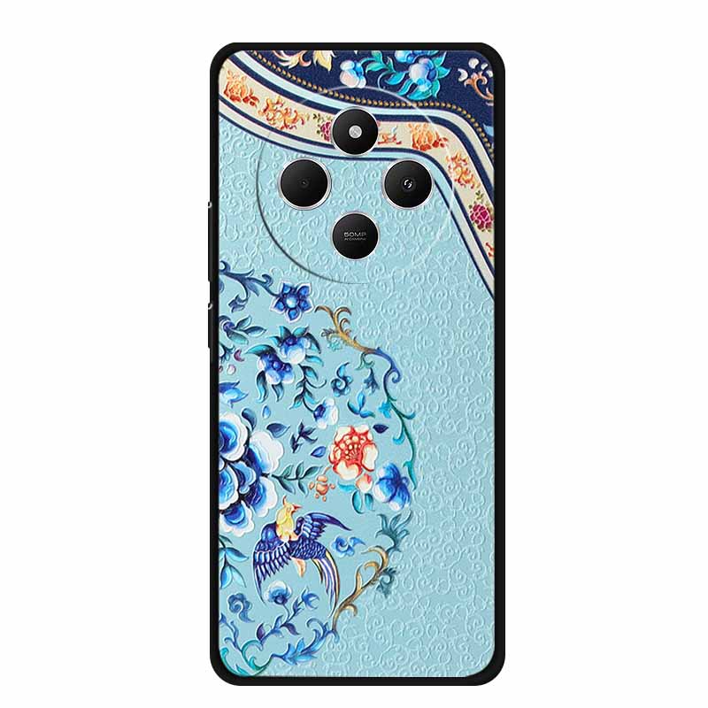 3D Emboss Case For Vivo Y300 Pro 5G Phone Case Relief Flowers Soft Silicone Coque For Vivo Y300 Pro Back Cover Case Funda Shell
