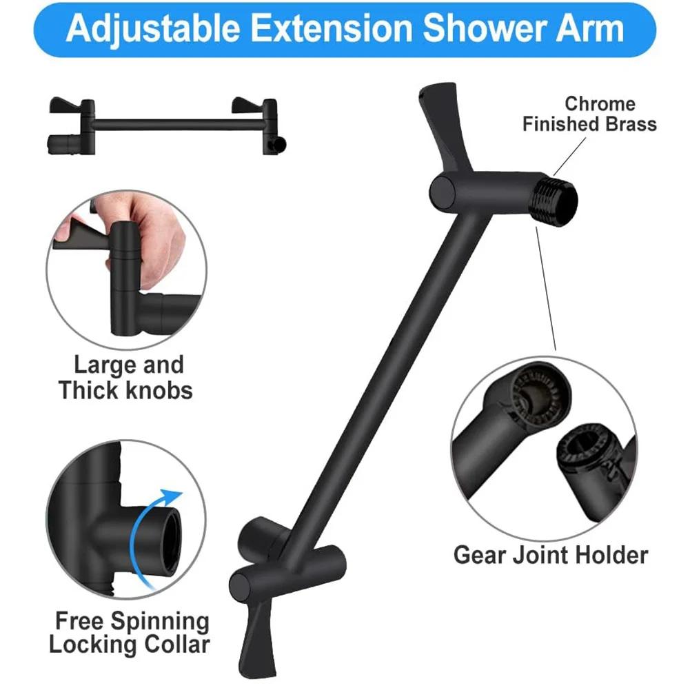 12 Inch Rainfall Fixed Shower Head/Handheld Shower Head Combo 3+1 Settings Top Spray Wall-Mount Shower Set In Wall Shower System