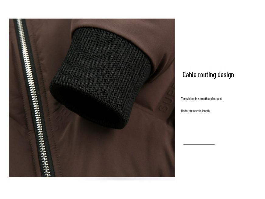 Pánská zimní péřová bunda se stojáčkem - Trendy, Univerzální, Ležérní krátká bílá kachní péřová bunda ve stylu pro táty