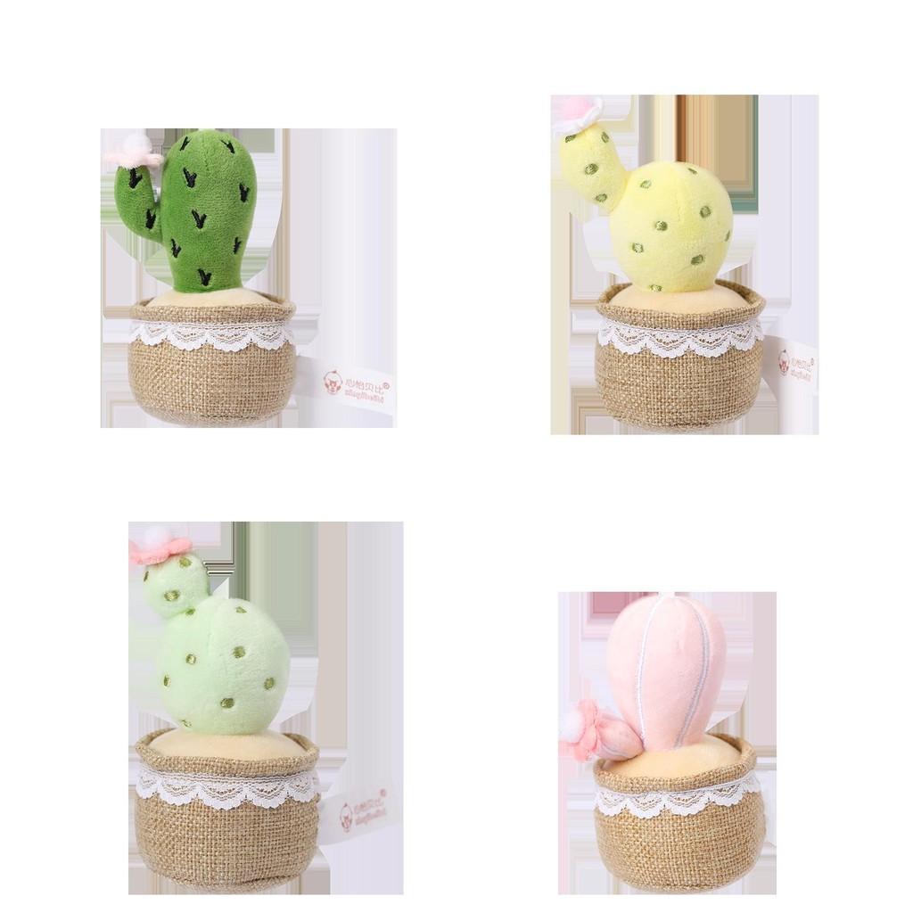 Cute Cactus Potted Plant With Lace Decoration Succulent Plush Pendant Toy