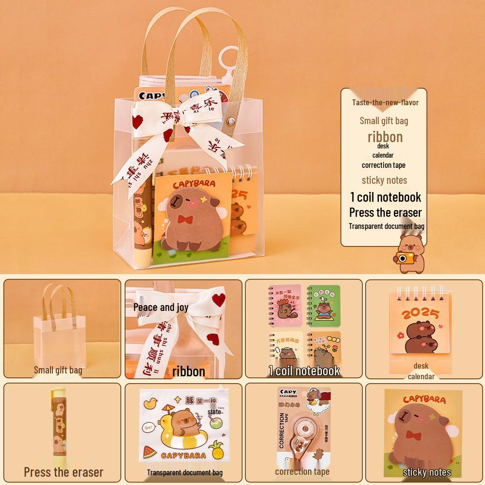 

Capybara Cartoon Stationery Set - Cute Back-to-School Gift for Kids and Students