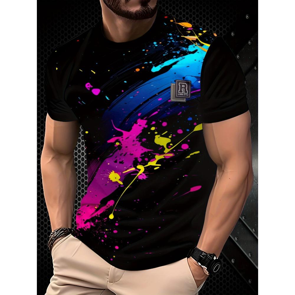 3D Digital Printing T-Shirt Teen Men's Short Sleeve Top Versatile Breathable