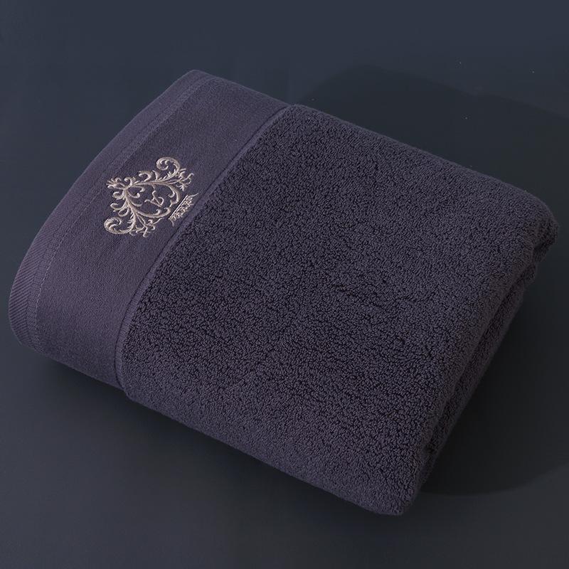 

Большое мягкое вышитое хлопковое банное полотенце - Класс А, 32 нити, Впитывающее, Утолщенное для домашнего или гостиничного использования взрослыми 35 x 75 cm [Towel] темно-серого