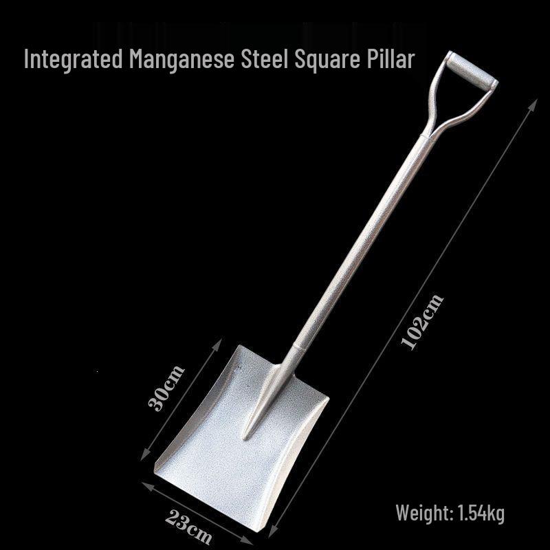 Heavy-Duty Steel Shovel: Multi-Purpose Gardening and Digging Tool for Planting and Firefighting.