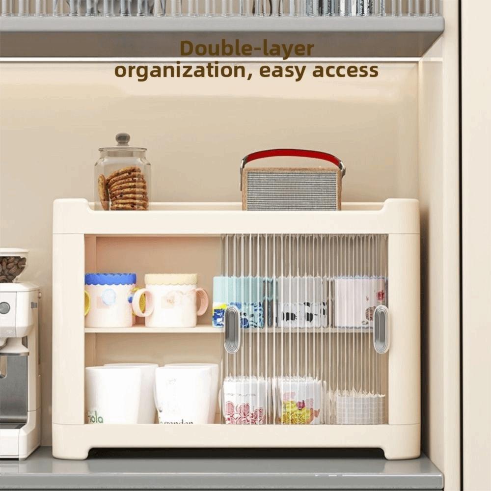 Display Cabinet Water Cup Holder Dust-Proof Kitchen Organizer Light Luxury Cup Storage Box Office