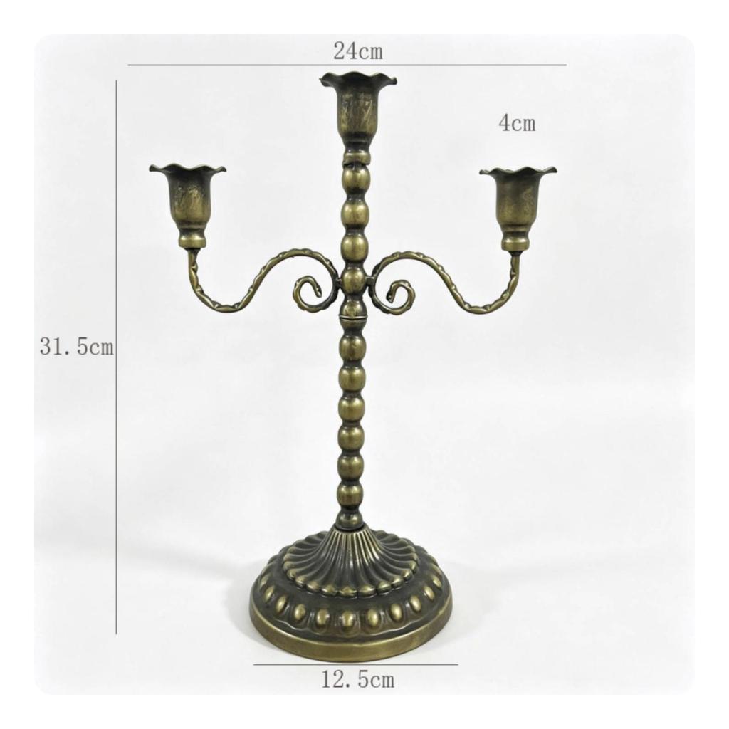 Candlestick Holder with Beaded Column Fluted Holders Stable