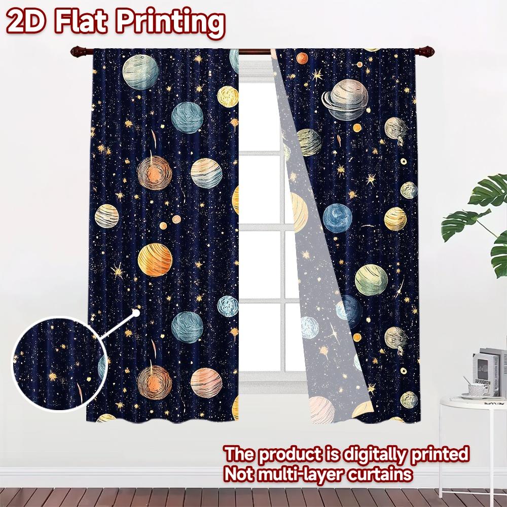 2D flat Photography Backdrop Popular Party Backdrop Colorful Cosmic Planets 100% Polyester Anniversary Perfect for Wall and