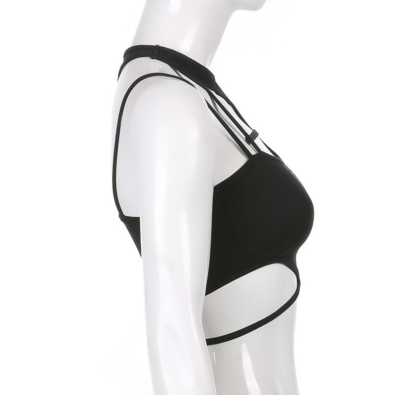 Sommer Dame Mote Street Style Ensfarget Asymmetrisk Spice Girls Utklippet Tanktopp