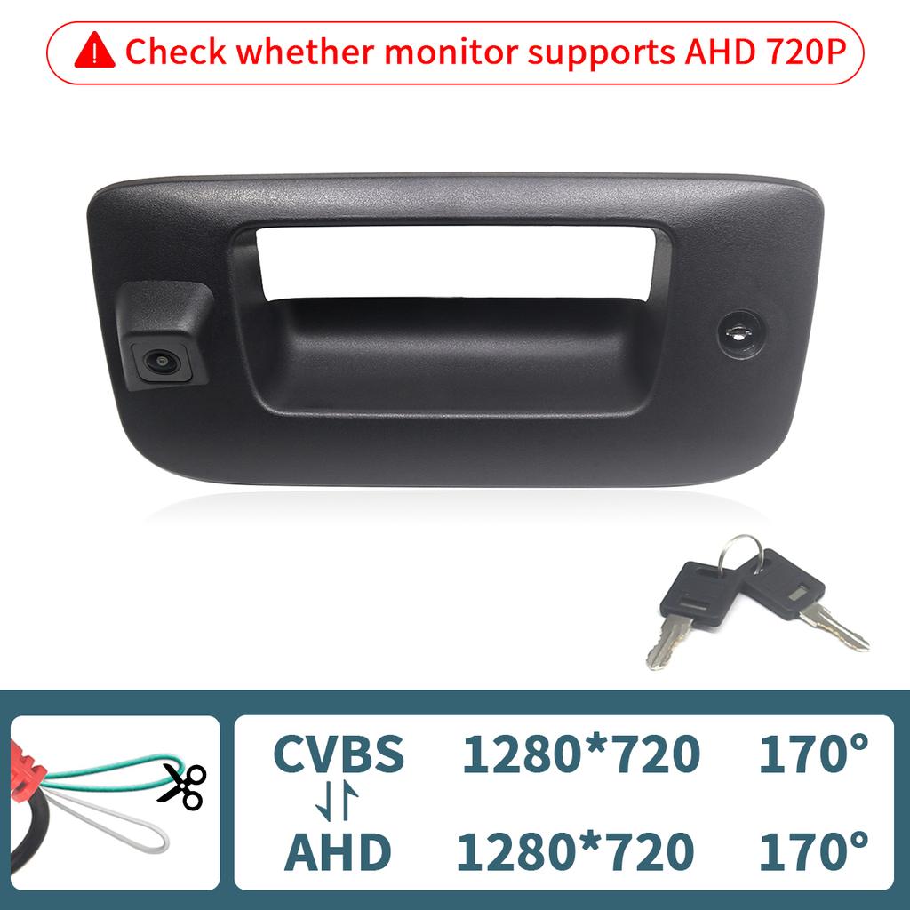 CCD AHD Pickup Tailgate Handle Reverse Camera With Lock and Key for Chevrolet Silverado GMC Sierra 1500 2500 3500 2007-2013