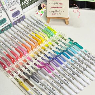 15 Colors Creative Double-headed Highlighter Set Student Classroom Colored Marker Pen DIY Journal Decoration Highlighters