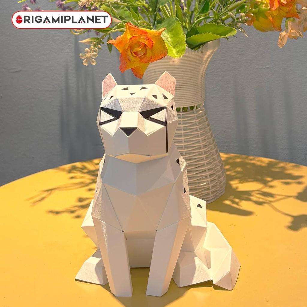 ORIGAMIPLANET Leopard 3D Origami Papercraft Creative Handmade Paper Art for 3D Paper Sculptor Unique DIY Animal Model Papercraft Set Gift for Girls