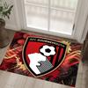 Bournemouth Football Design Crystal Velvet Carpet Cozy Non?Slip Printed Rug For Bedroom Living Room Entrance
