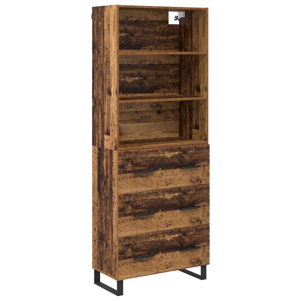 Highboard with Drawers 2 pcs Reclaimed Wood Effect Particleboard