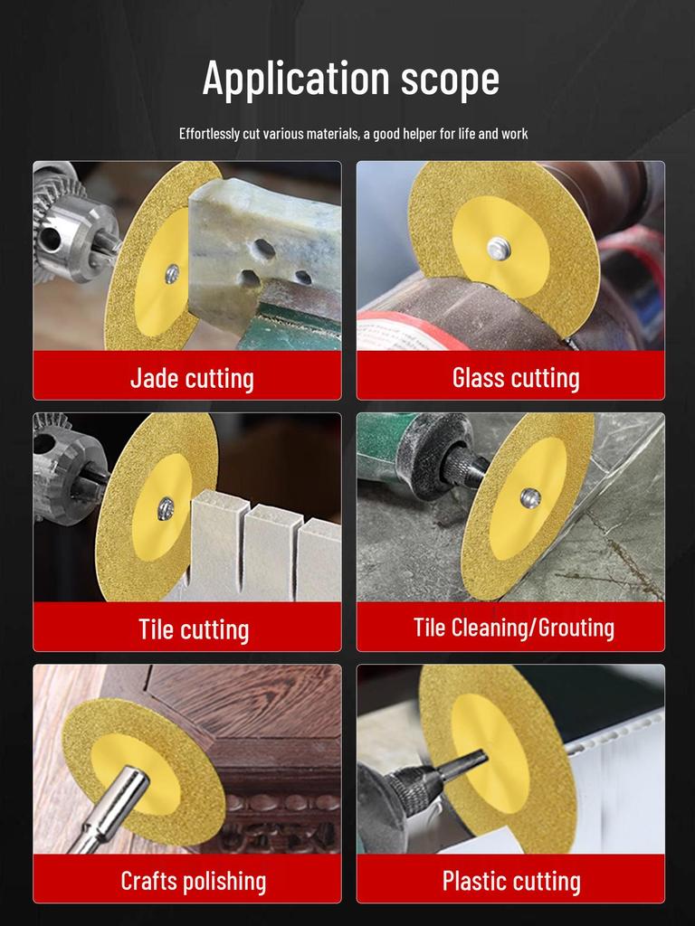 Diamond Cutting Disc for Electric Grinder - Small Grout & Tile Saw Blade, Ceramic & Jade Hand Drill Grinding Disc