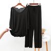 Loose Fat Homewear Casual Modal Cotton Sleepwear Spring Autumn Women Long Sleeve Home Suit Sexy V Neck Suit