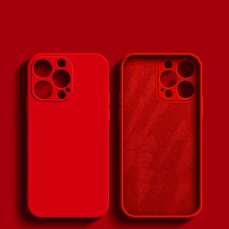 Luxury Liquid Silicone Solid Color Phone Case For iPhone 14 Pro Max 13 12 11 XS XR X Mini 7 8 Plus SE 6S Shockproof Soft Cover