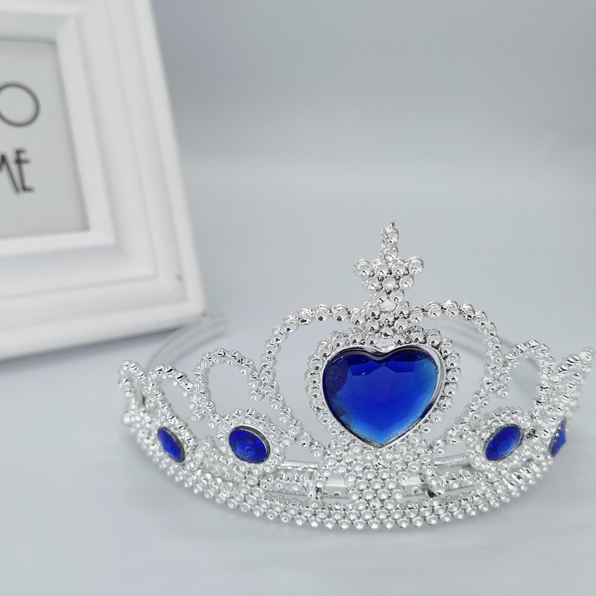Princess Crown Headband & Magic Wand Set, Kids Costume Accessories Single royal blue crown