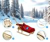 Wooden Sled For Children With Backrest, Pusher And Sleeping Bag, Solid Polish