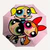1 stuks Powerpuff Girls Automatische Paraplu - 8-Ribs Opvouwbaar Ontwerp, Buitenavonturen en Familiefeesten, Duurzaam Parapludoek y250827111