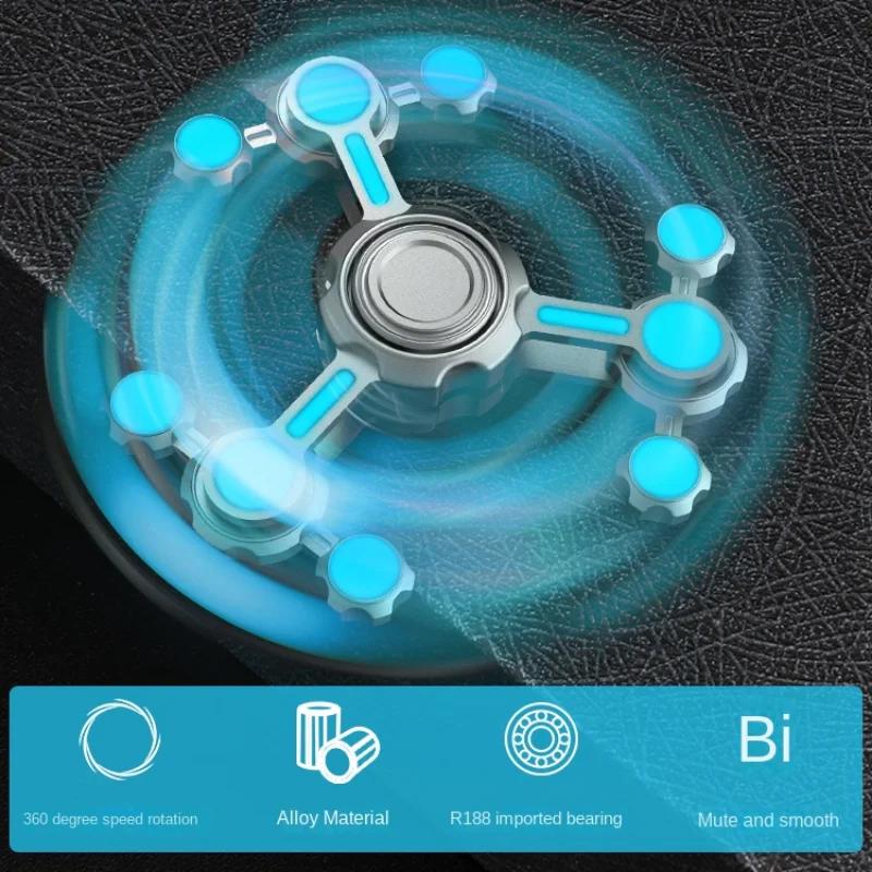 Sense Technology Chaos 3 Double Pendulum Luminous Fidget Spinner Alloy Super Long Time Finger Stress Easing Toys For Adults Kids