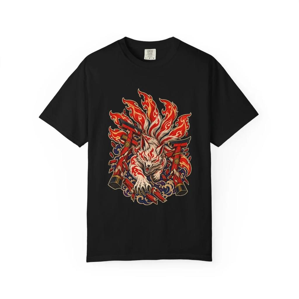 Gatebreaker Japanese Woodcut T-Shirt Black Front Print Comfort Colors 1717