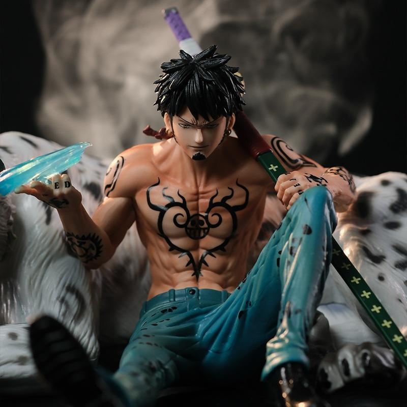 Anime Pirates, Snow Leopard, Trafalgar, Water Method, Sitting Posture, Figure Model Collection, Ornaments And Gifts