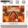 2D Flat Banner 1 Piece - Thanksgiving Autumn Party Background Fabric, Turkey Pumpkin Autumn Harvest Fruitszyc