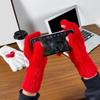 1 Pair Women Gloves Fingerless Red Heart Design Soft Fleece Lined Touchscreen Warm Mittens Valentine Day New Year Accessories