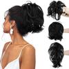 PRAVRAJYA Claw Clip Messy Hair Buns Ash Blonde Curly Wavy Hairpieces Updos Chignon Synthetic Hair Scrunchies Hair Bun Hair Pieces for Women - Brown