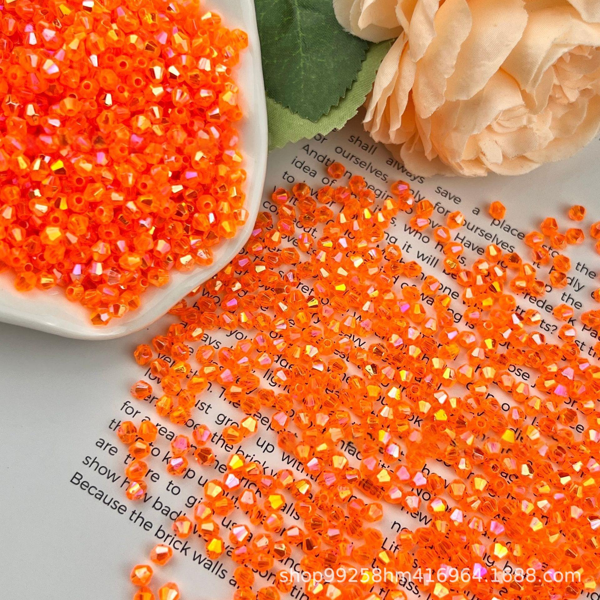 Transparent Double-Pointed 4mm AB Iridescent Rhombus Beads for DIY Clothing Accessories 4mm (450 pieces per 10g)