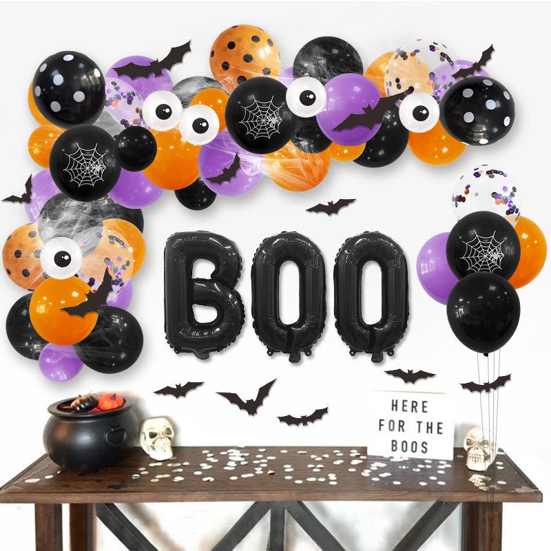 

Halloween Themed Balloon Chain Easy Decoration Bat 3D Sticker Home Door Decoration Set Halloween Themed Balloon Chain Set
