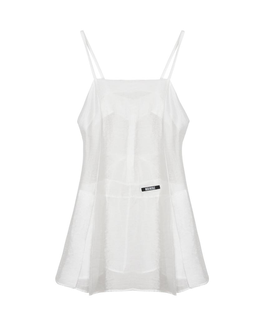 Nigaennikol Sheer Layered Strap Dress_White