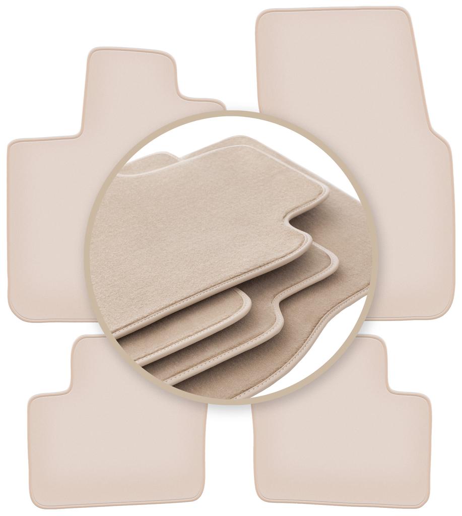 PREMIUM beige floor mats for: Smart ForFour II hatchback 2014-