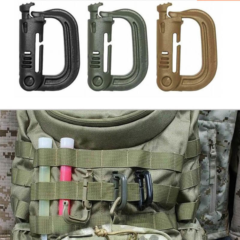 Molle Tactical Backpack Edc Shackle Snap D-Ring Clip Keyring