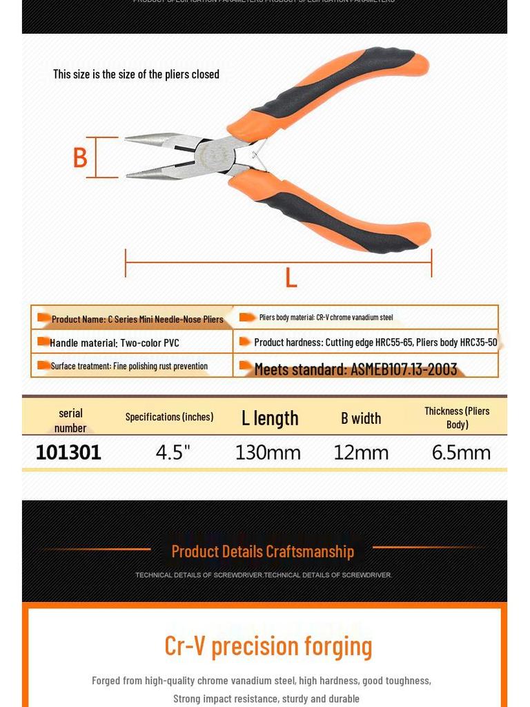 C Series 4.5" Mini Needle-Nose Pliers